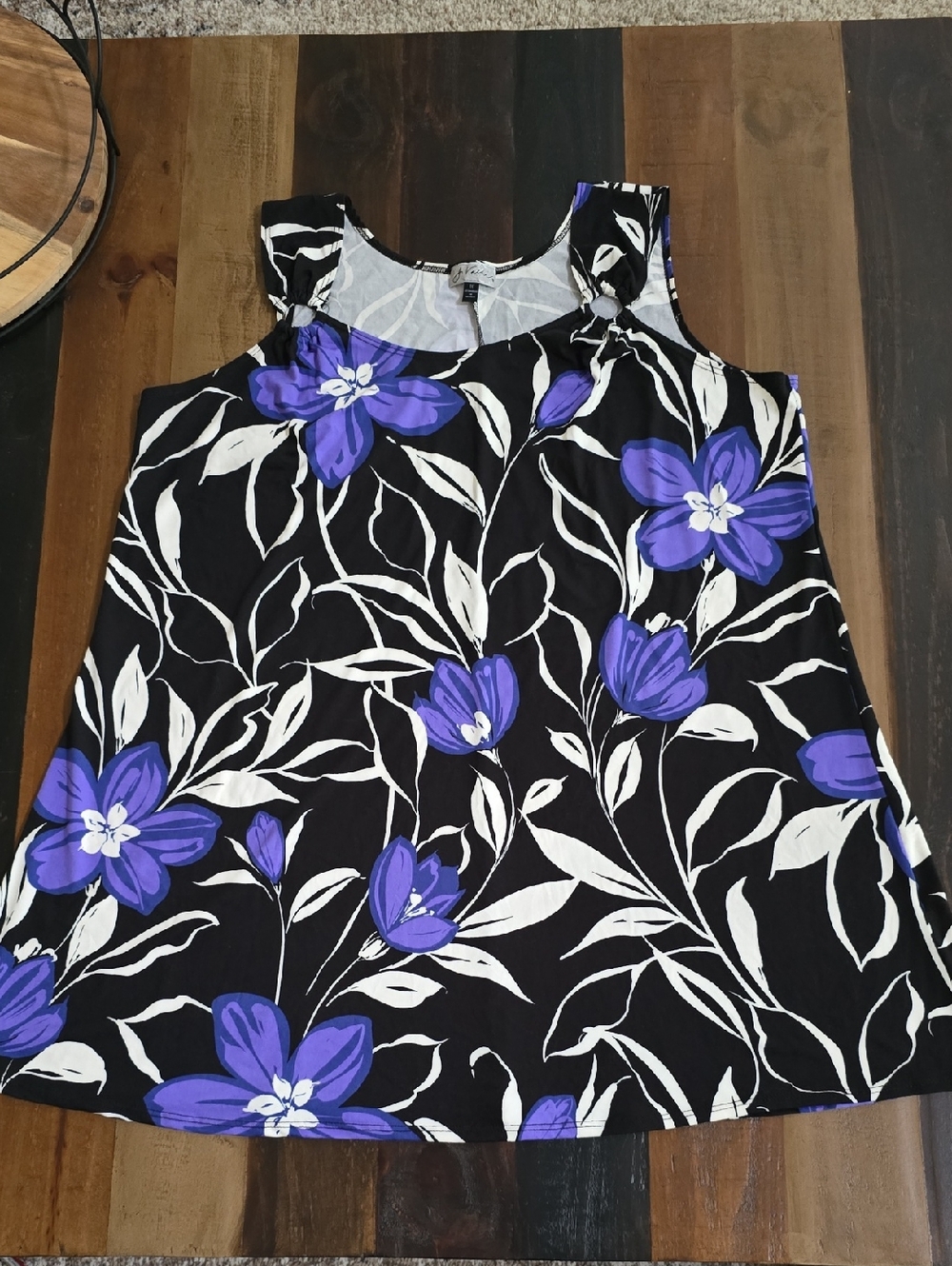 J. Valdi Black and White Floral Swim Cover-Up